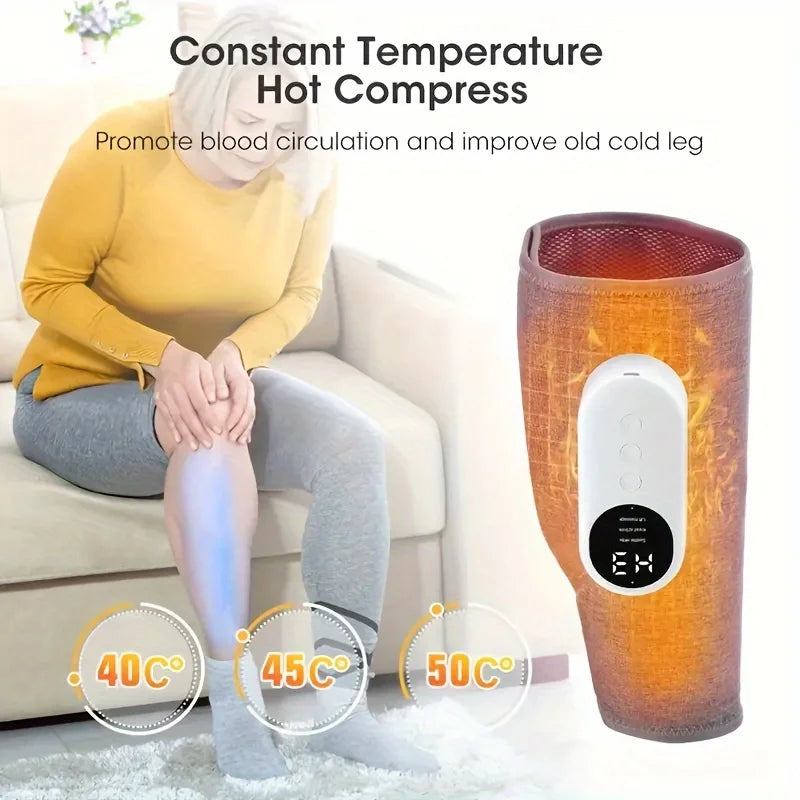 1/2 Leg Massager for Round Calf Push, 3 Intensities, 3 Heat Levels, Air Compression Massager, Heat Leg Massager