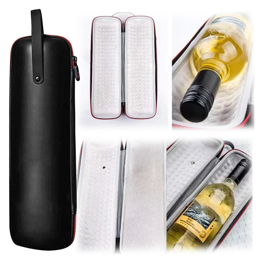 EVA Cooler Ice Bags Shockproof Single Red Wine Gift Box Waterproof Insulation Storage Wine Box with Hand Strap for Party Travel