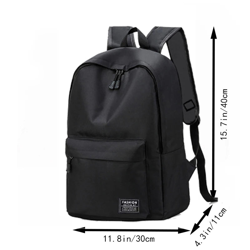 15 Inches Versatile Backpack Trendy Washable Oxford Cloth Computer Bag Black Gray Blue Red School Student Backpack Unisex