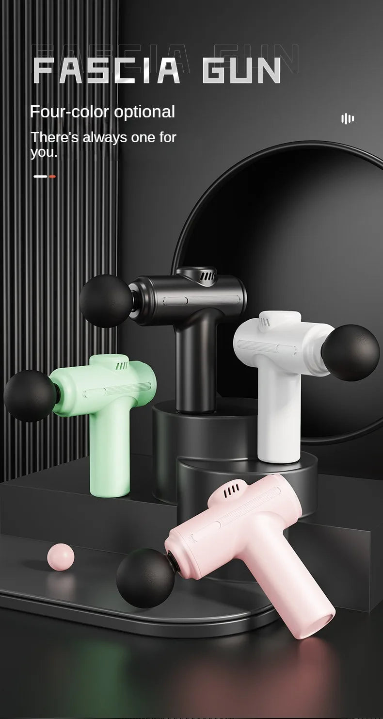 Mini  USB Electric Massage Gun Deep Tissue Facial Massgaer 8 Heads Arms Back Leg Muscle Relaxing For Body Back Arm Sport Fitness