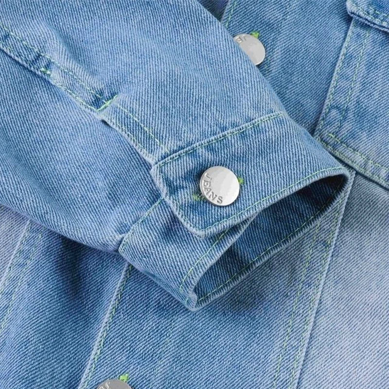 Fashion Baby Girls Hello Kitty Kuromi Denim Jacket Coat Spring Autumn Children Outerwear Kids Cotton Clothes for 2-7 Years