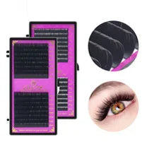 GLAMLASH 3D 4D 5D W Shaped Eyelash Lashes Easy Fan Eyelash Extensions Wholesales YY Premade Volume 12 Rows W Style Natural Soft