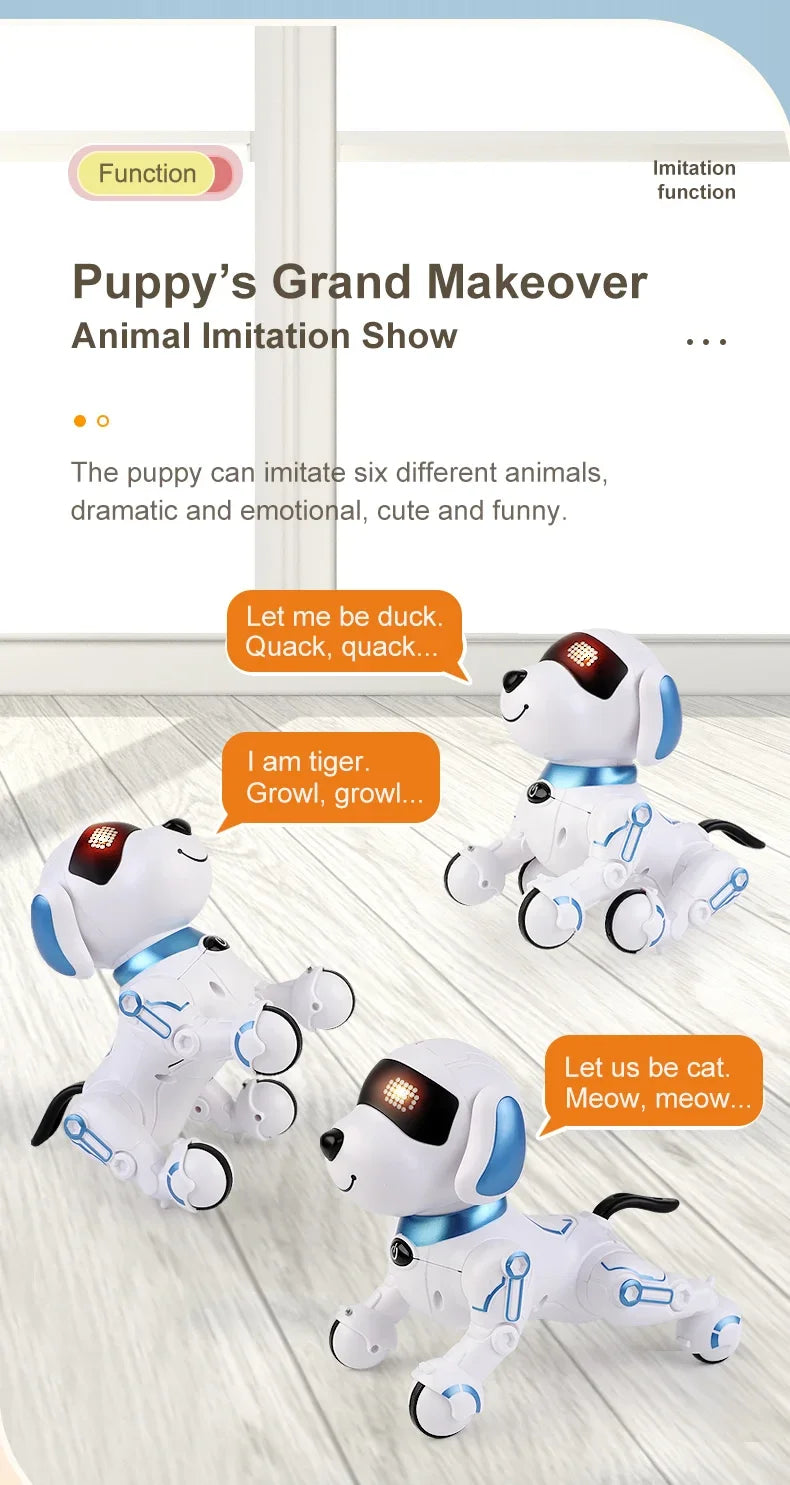 RC Robot Dog Electronic Stunt Pet Interactive Touch Programmable Smart Walking Dancing Kids Birthday Gift for Kids Boys Girls