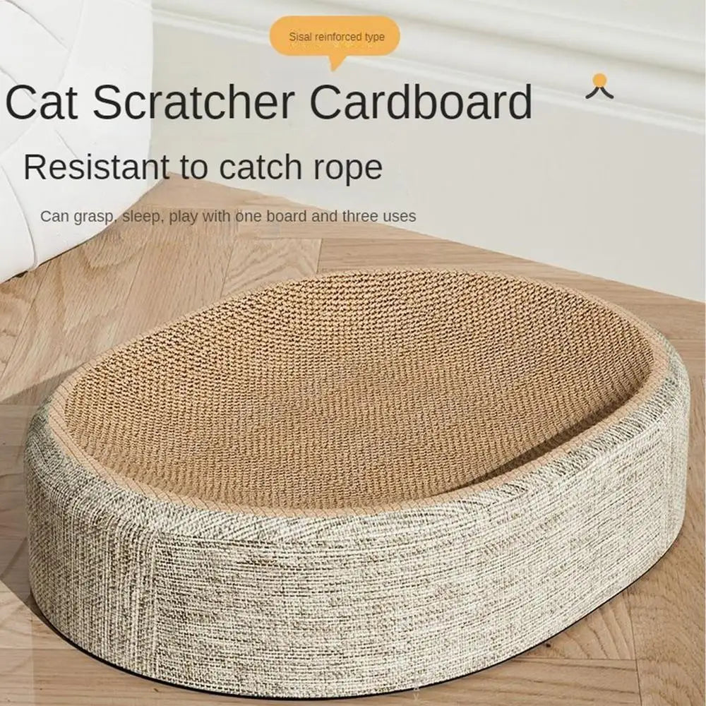 Oval Shape Scratch Pad For Cats sisal Scratching Cat Bed Multifunctional Pet Sleeping Mat Cat Scratch Bed For Cats To Rest