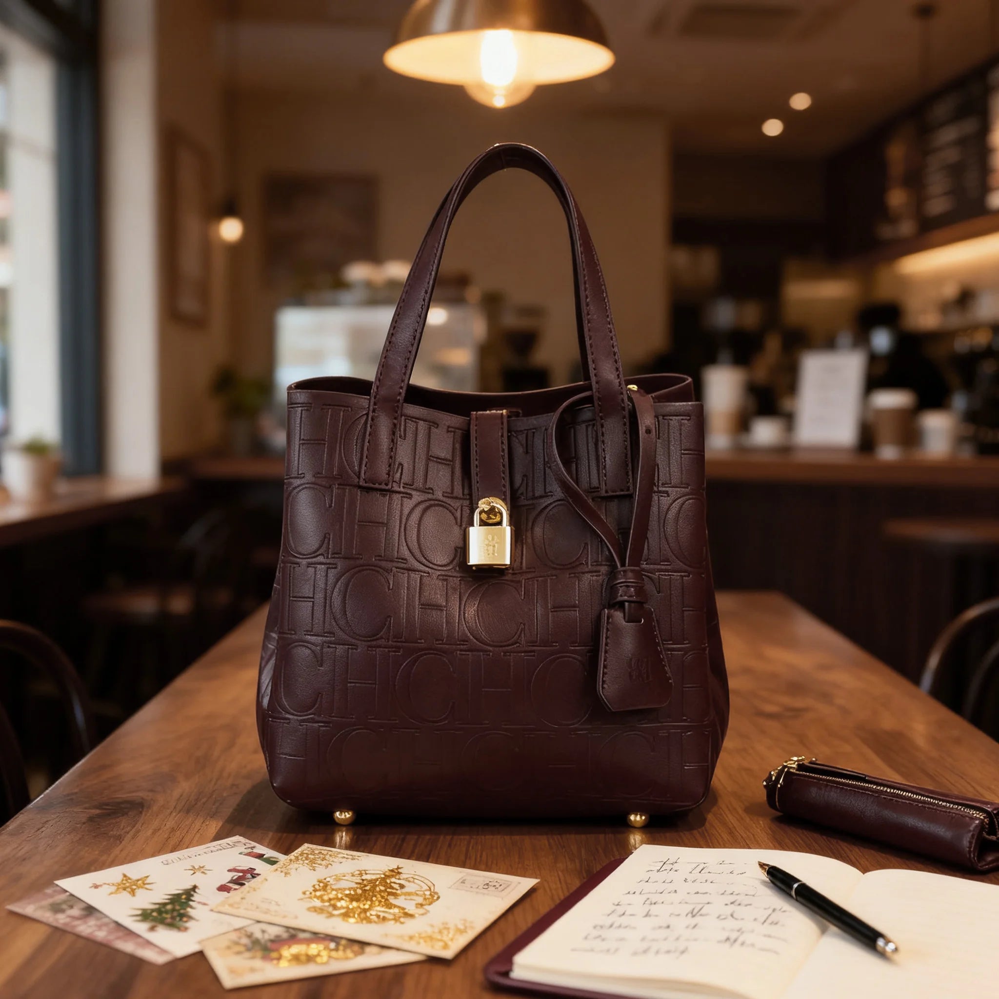 Embossed Ladies Crossbody Bag Letter Printing Design Ladies Handbag Large Capacity Tote Bag Elegant Temperament Ladies Should