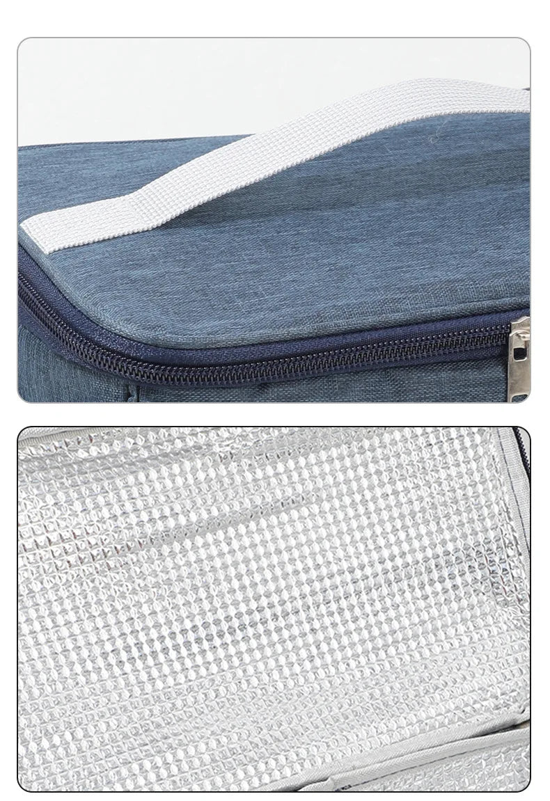 Capacity hand-held with shoulder strap insulated bag, lunch box bag, student thickened waterproof lunch bag.