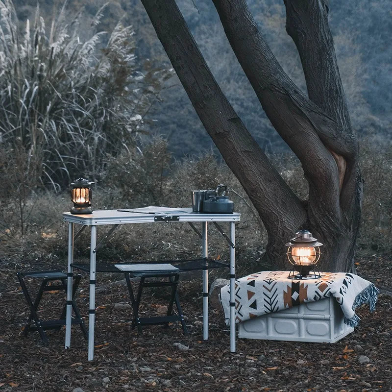 Outdoor Portable Folding Table Camping Three-fold Aluminum Alloy Table Self-driving Car Table New