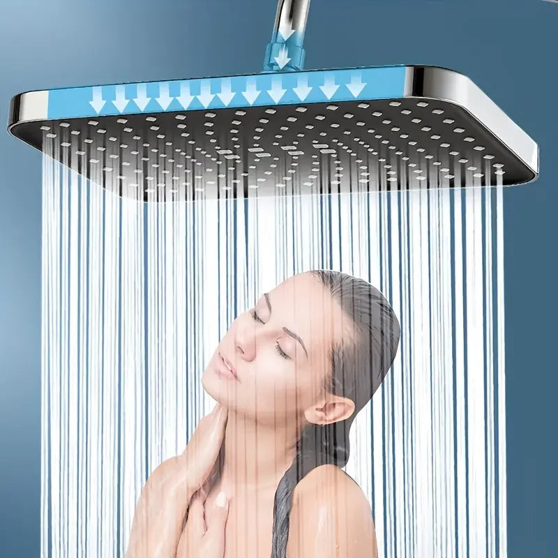 High Quality Set 12 Inch Large Size Shower Head / 3 Modes Handheld Water Saving Shower Home Booster Shower Combination