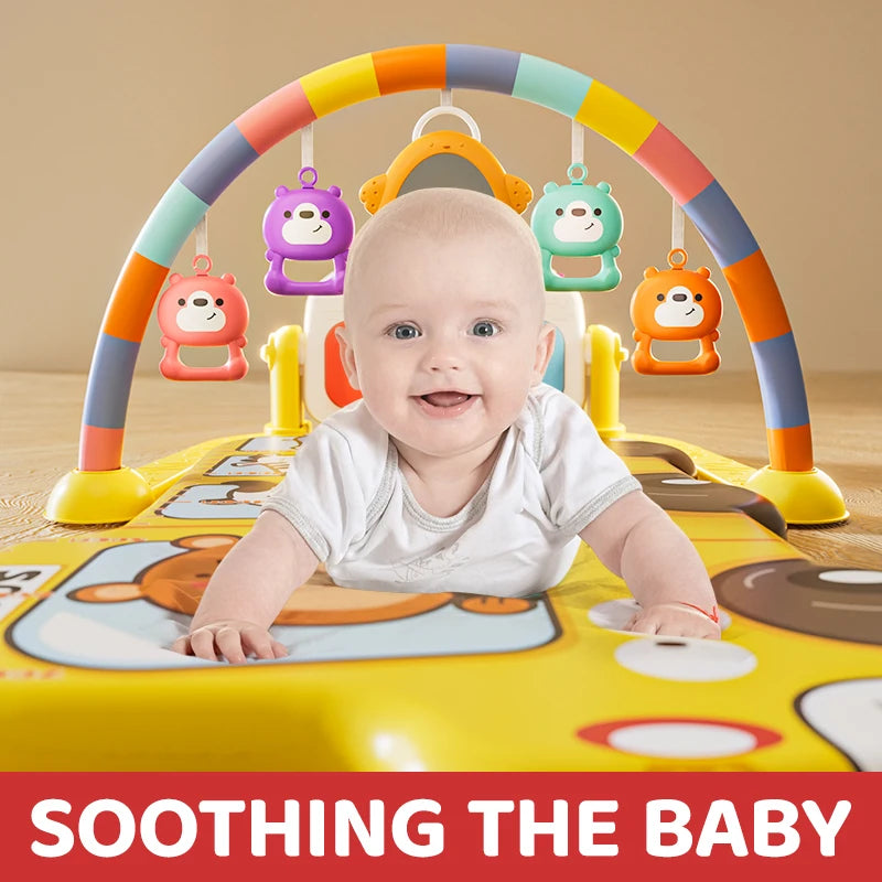 Baby Pedal Piano Fitness Stand Music Play Newborn Piano Crawling Blanket Early Educational Toys Play Mat 0-36 Months Baby Gifts