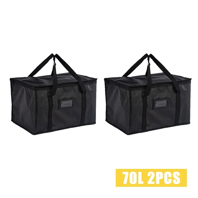16L-70L Insulated Thermal Cooler Bag Insulation Keep Cold Large Capacity Portable Lunch Bag Zip Picnic Camping Tin Foil Food Bag