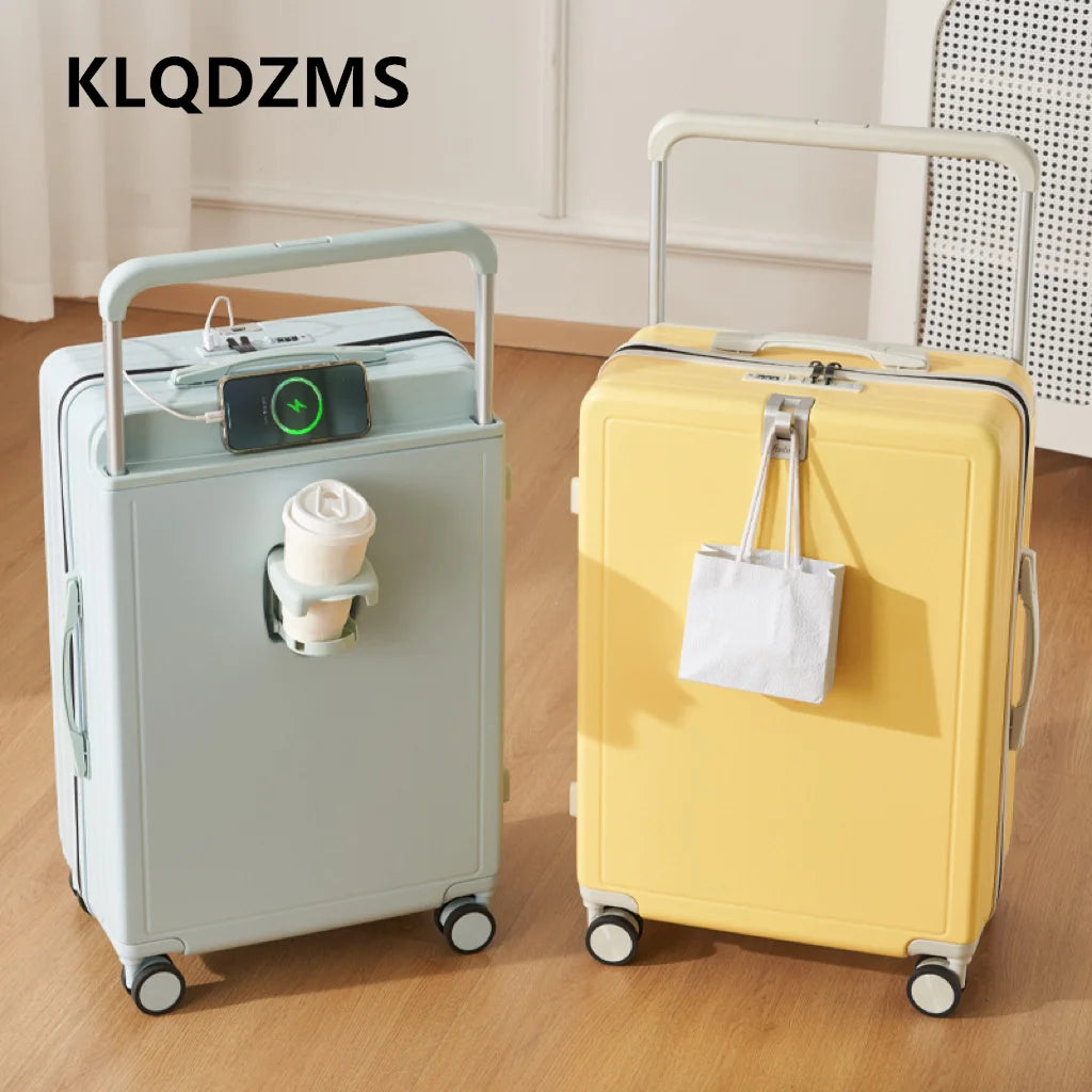 KLQDZMS Luggage Travel Bag 20 Inch Boarding Box Large Capacity Men's Trolley Case 22"24"26"28" ABS+PC Women's Cabin Suitcase