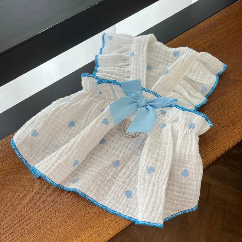 Dog Strawberry Dress Puppy Summer Clothes Luxury Dog Skirt Pet Dog Apparel Bow Dog Suspenders Chihuahua Bichon Girls Dog Costume