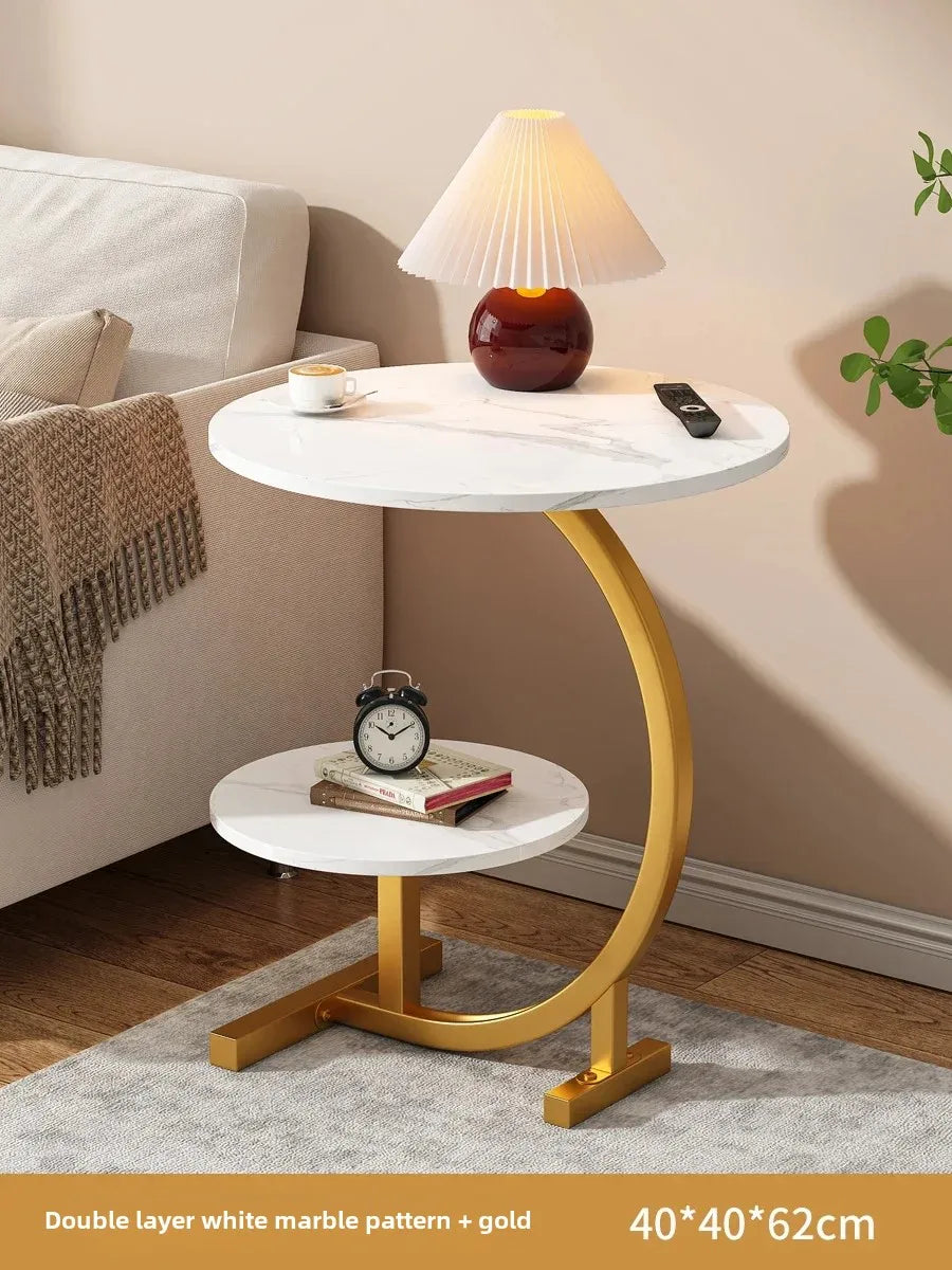 Designer Luxury Coffee Tables Gold Breakfast Minimalist Round Side Table Lounge Space Saving Mesa Auxiliar Living Room Furniture