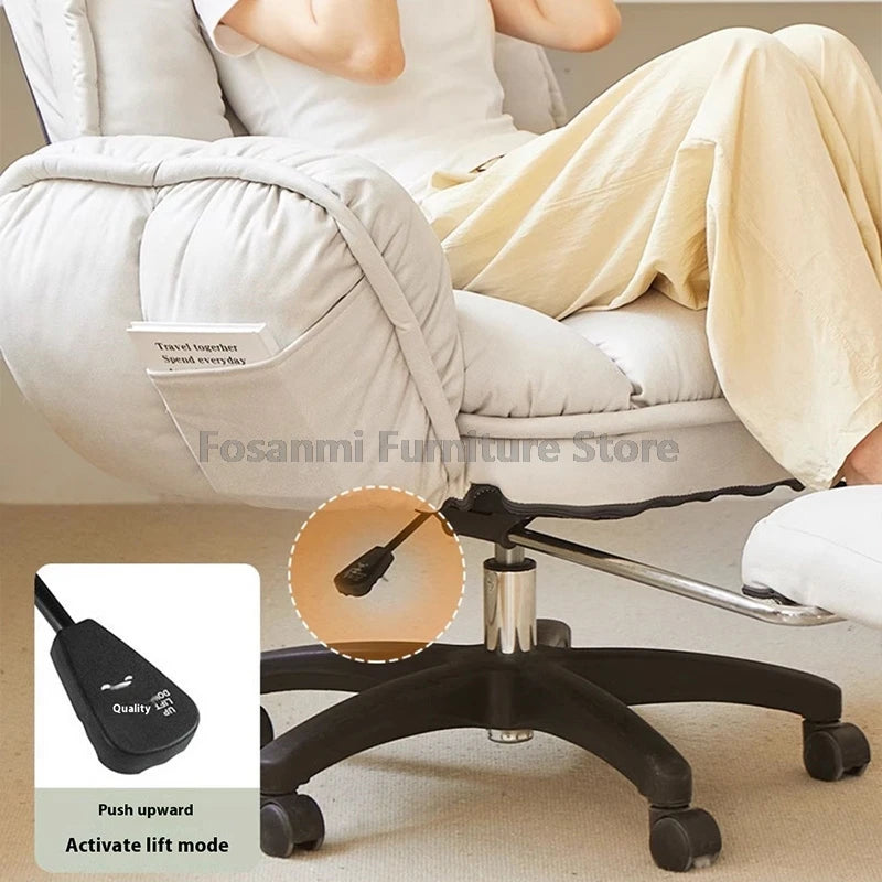 High-Back Gaming Recliner Chair Home Office Comfort Soft Desk Chair Ergonomic Wide Seat Computer Chairs with Adjustable Armrests