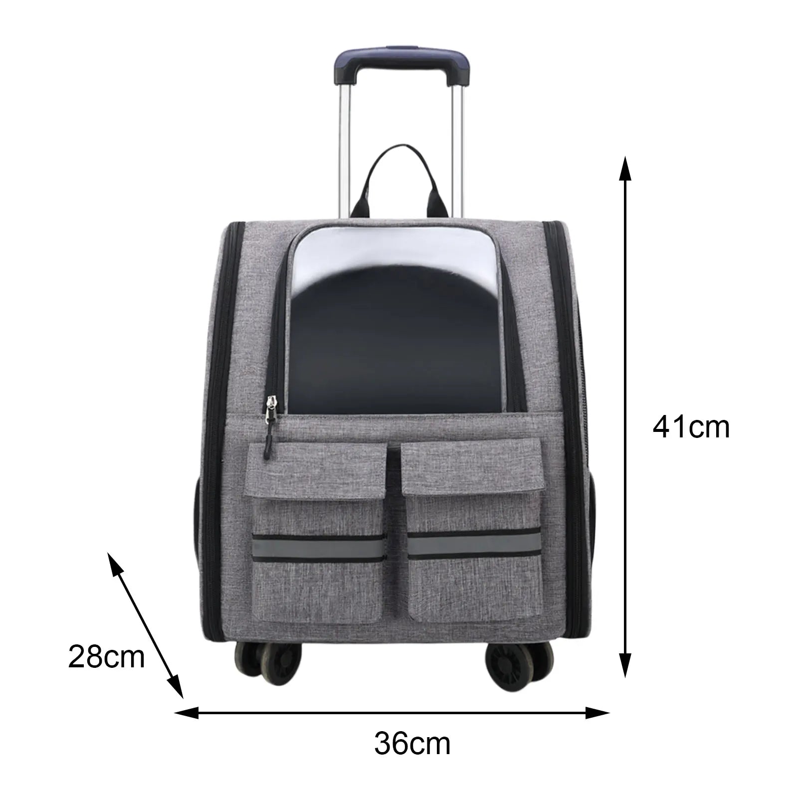 Portable Cat Trolley Case Backpack with Handle Pet Carrier Handbag Carrying Bag for Small Cats Doggy Travel Outdoor Transparent