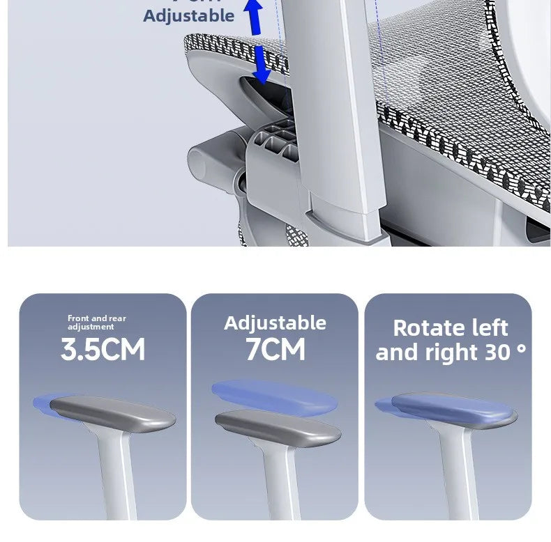 Ergonomic Computer Chair, Reclining Office Swivel Chair, Aluminum Alloy Legs Four-Level Gas Rod