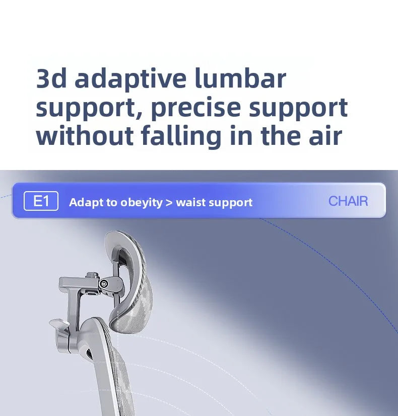 Ergonomic Computer Chair, Reclining Office Swivel Chair, Aluminum Alloy Legs Four-Level Gas Rod