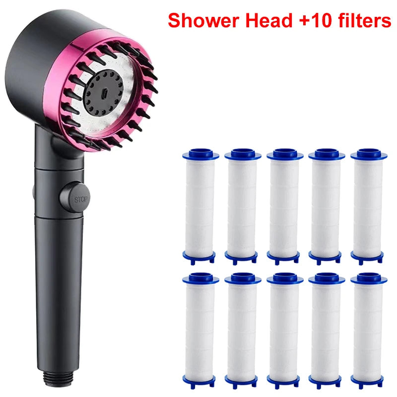 4 Modes Showerhead High Pressure Shower Head With Water Filtration Massage Shower Head Rainfall Shower Bathroom Accessories