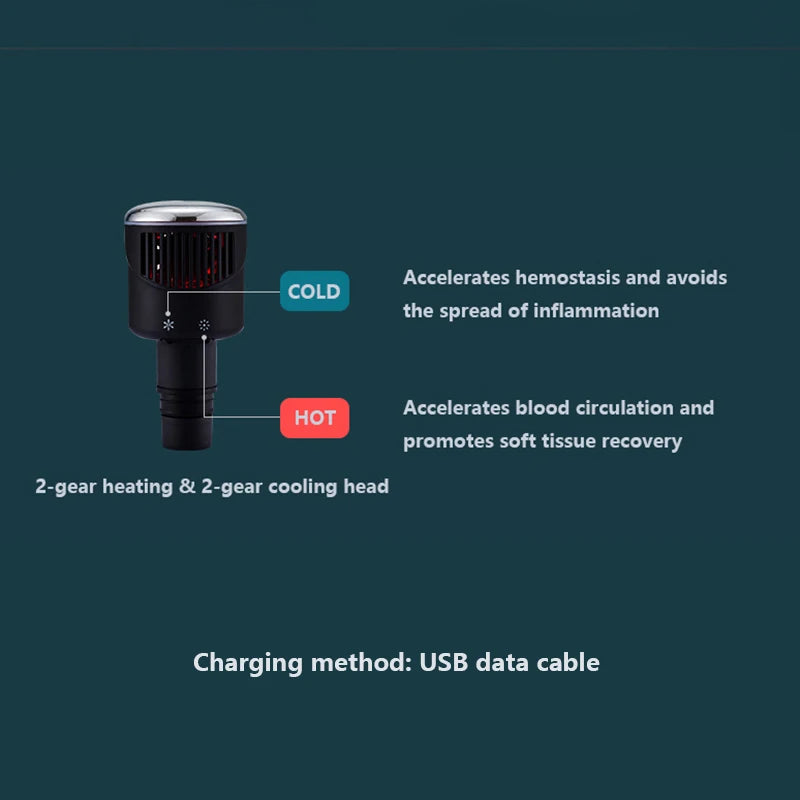 New Heat-Cold Fascia Gun Massage Head 19mm Caliber Universal Type