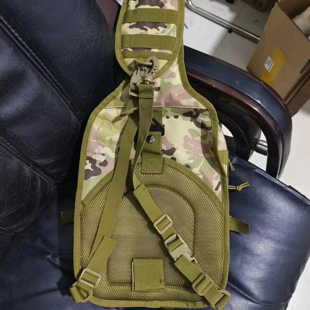 Rilibegan Chest Bag Waterproof Oxford Single Shoulder Bags Tactical Chest Bags Big Capacity Crossbody Bags Camouflage Chest Bag