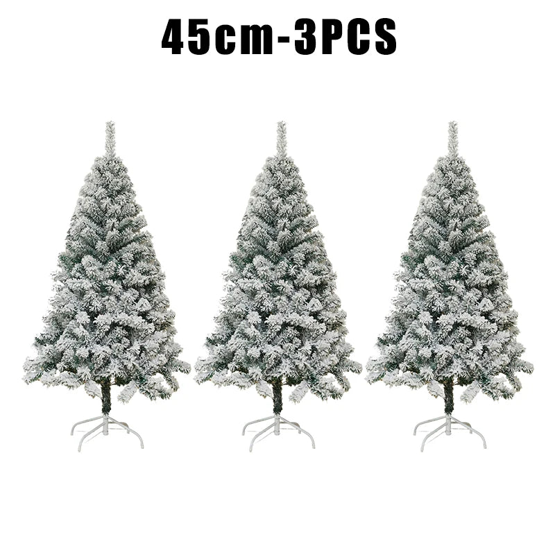 Realistic Snow Flocked Christmas Tree PVC Artificial Pine Tree White Snow Covered Xmas Tree for Store Window Decoration