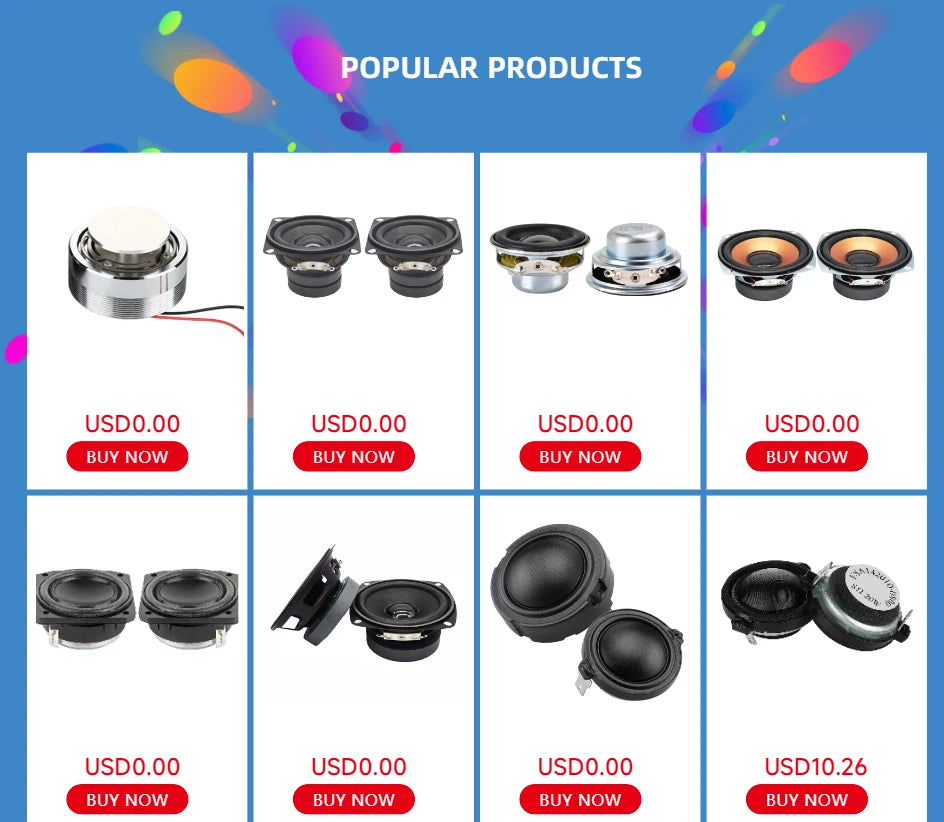 2Pcs 2 Inch 4 Ohm 10W Speakers Audio Portable Full Range Sound Dual Magnetic Loudspeaker DIY Home Theater Sound System Speaker