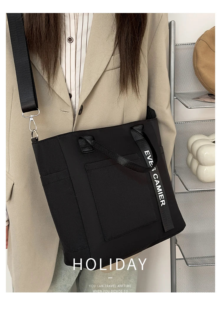 Nylon Fabric Shoulder Bag Casual Large Capacity Versatile Crossbody Bag Daily Commuting Tote Bag