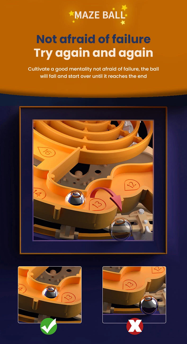 3D Puzzle Ball Maze Toy Children Challenge Obstacle Game Labyrinth Ball 3D Maze Montessori Puzzle Balance Traine Clearance Game