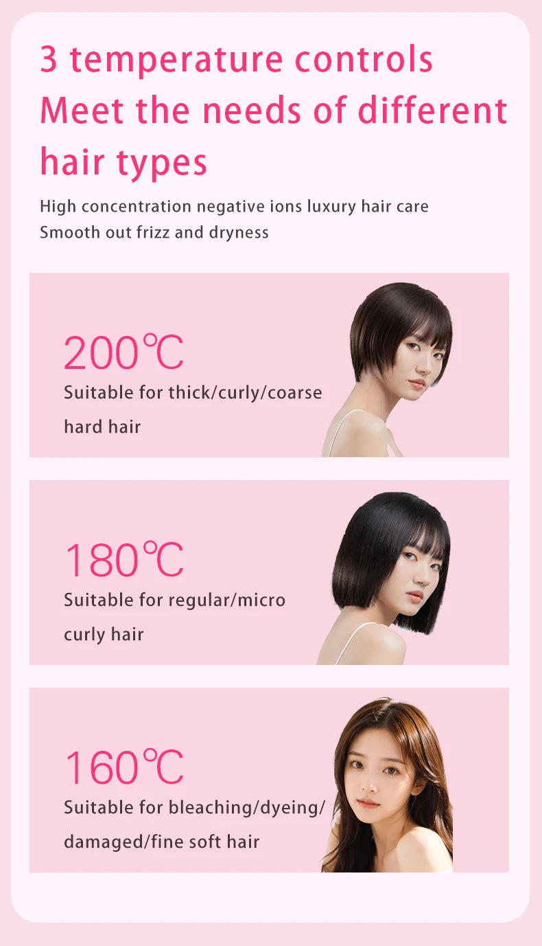 Negative Ion Hair Straightening Brush,360° Flexible Teeth,Fast Heat with 3 Adjustable Temperatures,Safe Anti-Scald Protection