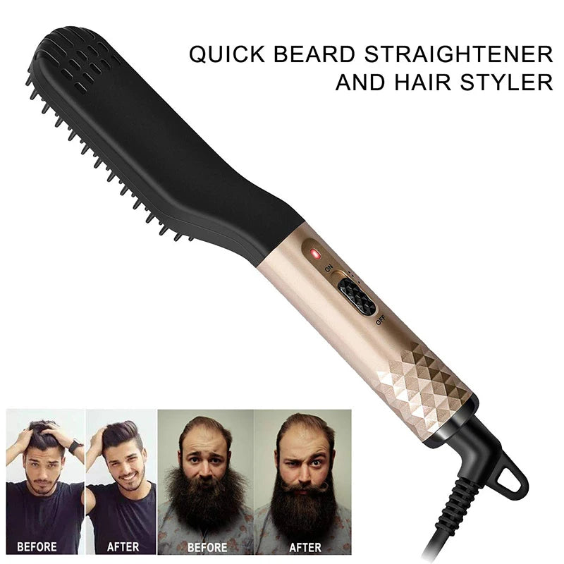 Multifunctional Quick Hair Beard Straightener Men's Hair Straightening Flat Iron Heated Hair Comb Electric Men Hair Beard Styler