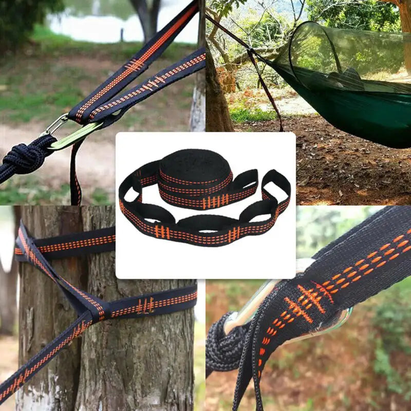 2pcs Hammock Straps, Special Reinforced Polyester Straps, 5 Ring High Load-Bearing Barbed Hammock Straps Outdoor Camping Picnic