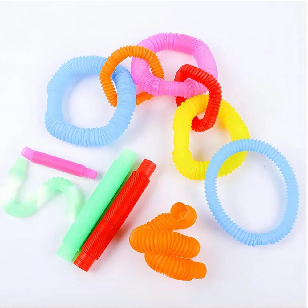 10Pcs Large Pop Tubes Fidget Toys Sensory Toy For Stress Anxiety Relief For Children Adults Learning Toys Toddlers Stretch Tubes