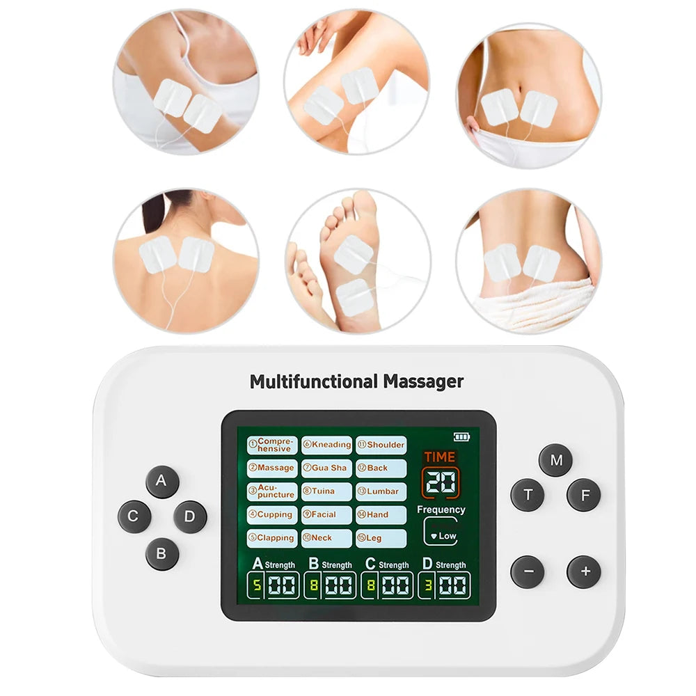30 Levels 15 Modes Electric Tens Relax Muscle Stimulator EMS Acupuncture Body Facial Massager Digital Therapy Slimming Machine
