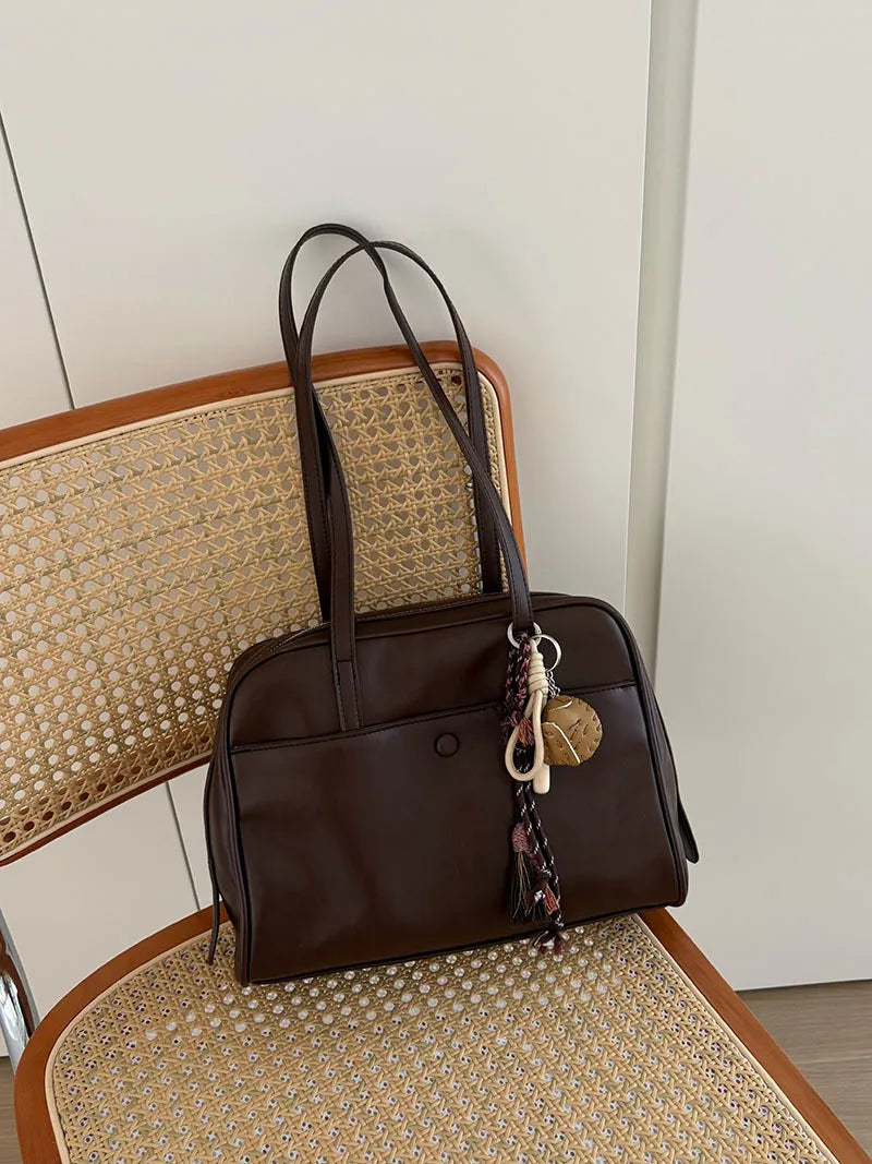 JIAERDI Retro Coffee Shoulder Bags Wallet Women Pu Leather Soft Bagutte Bag Female Large Capacity Tote Bag Handbag Сумка Женская