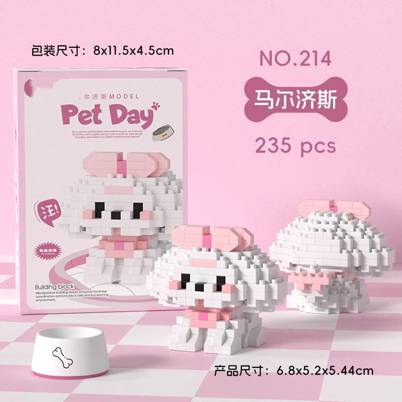 Animal Small Particle Dog Cat  Mini Building Blocks DIY Assembly Brick Sets Educational Toys for Kid 10 To 12 Year Birthday Gift
