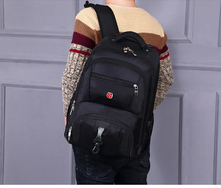 Men Trolley Backpack Shoulders Travel Bag with Wheels 24 Inch Students Rolling Luggage Business Trolley Large Capacity Suitcases