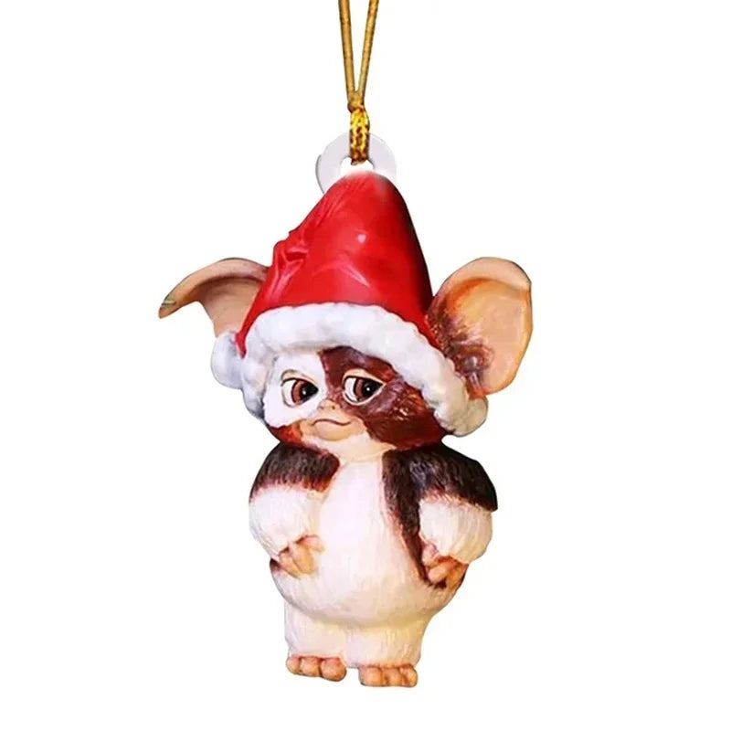 1pc 2D Acrylic Gremlins Christmas Tree Ornament Decoration Interior Rearview Mirror Decorative Pendant Bag And Key Chain