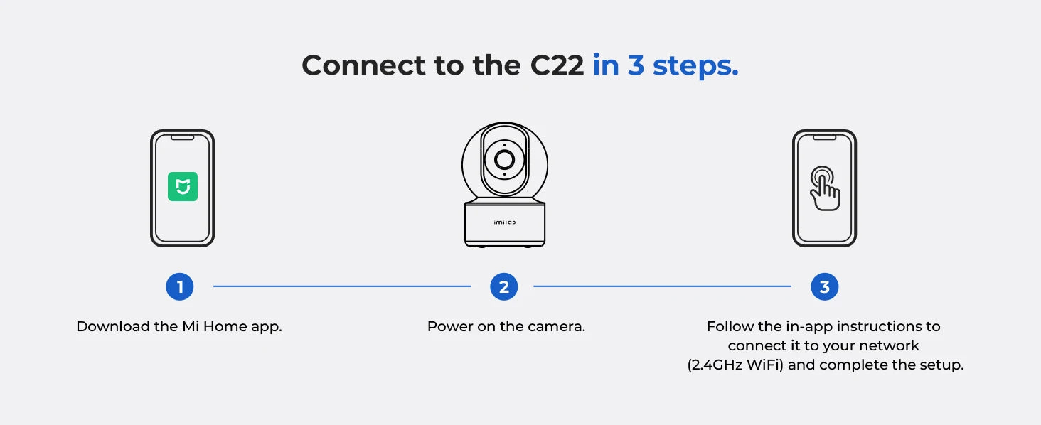 IMILAB C22 3K Security Indoor Camera - 360° View Home Camera with Color Night Vision for Baby/Pet Monitor WiFi6 AI Detection
