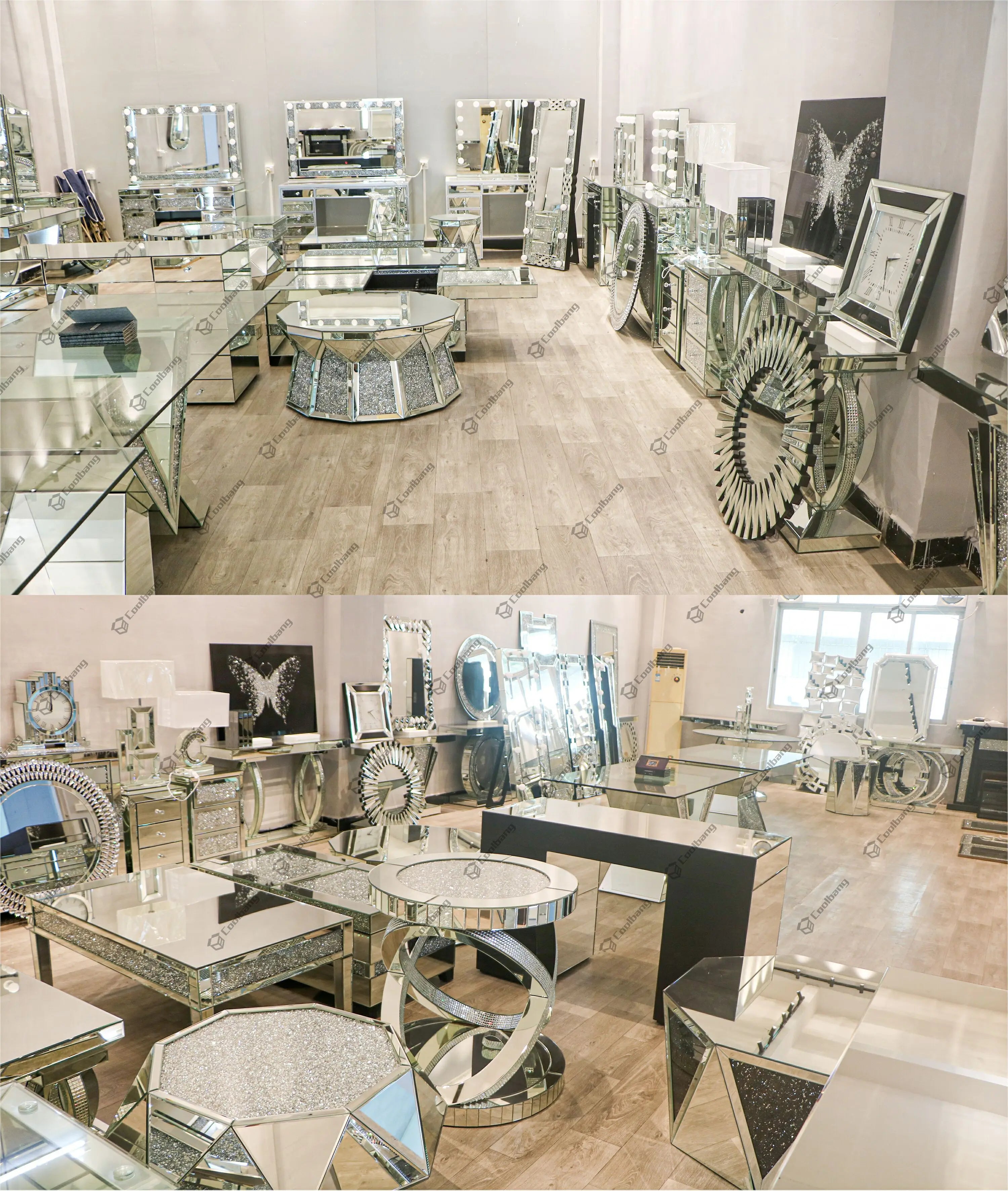 Polyurethane European Style Free Large Standing Mirror Classic Large Size Antique Golden Leaf Floor Mirror