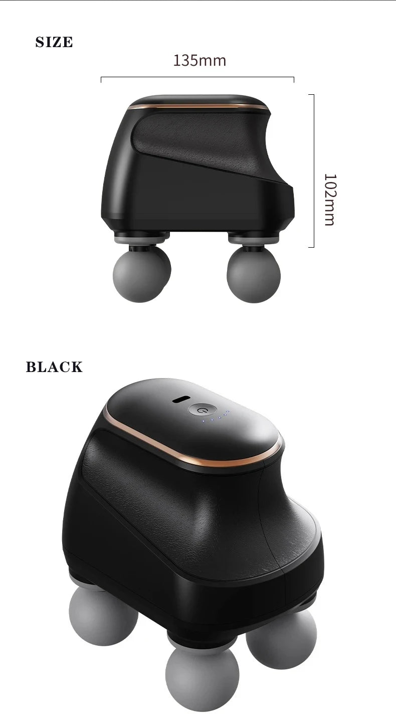 Portable Fascia Gun Muscle Massager Gun Four-head High Frequency Neck Shoulder Waist Massage Machine Professional Fascia Massage