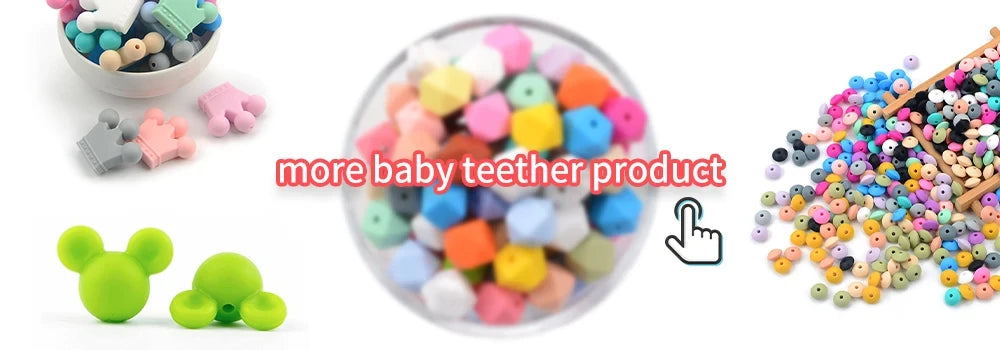 LOFCA 9mm 100pcs Silicone Teething Beads Teether Baby Nursing Necklace Pacifier Clip Oral Care BPA Free Food Grade Colorful