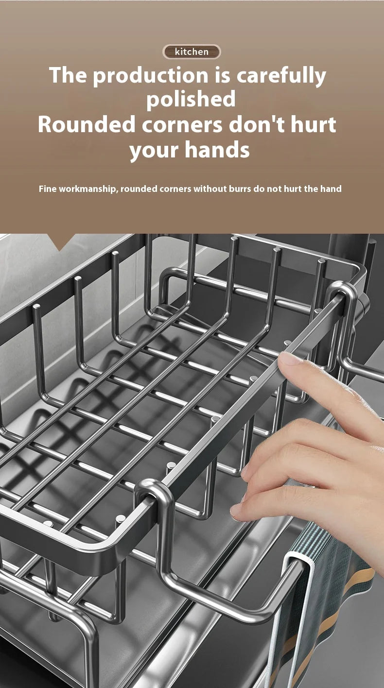 Carbon steel Kitchen Shelf Rag Storage Drainage Shelf Storage Rack Home Spice Sink Drainage dish drying rack Kitchen Accessories