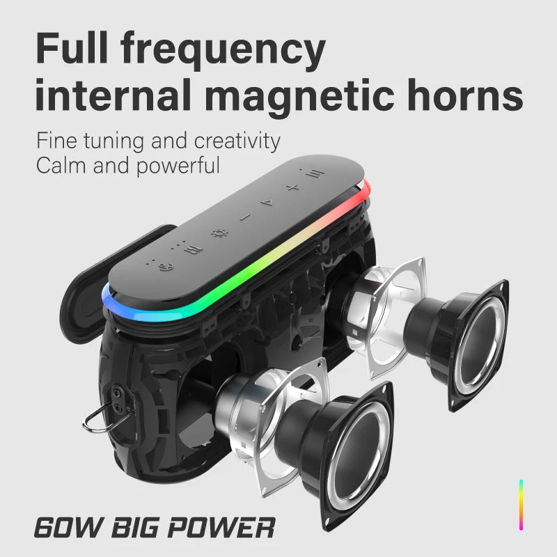 60W XDOBO X8 III Bluetooth Speaker Wireless Subwoofer IPX7 6600mAh Dual Bass Power Bank Outdoor Loudspeaker For Smart Phone TV