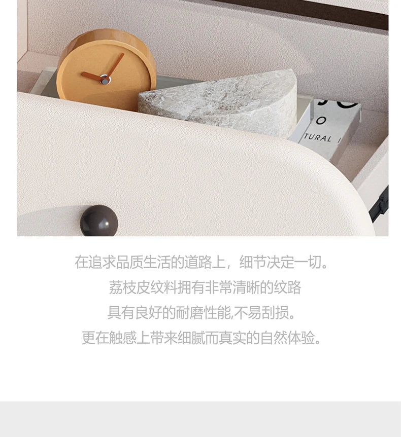 Cream Style Bedside Tables Creative Trendy Space Saving Nightstands Modern Luxury Aesthetic Mesitas De Noche Bedroom Furniture