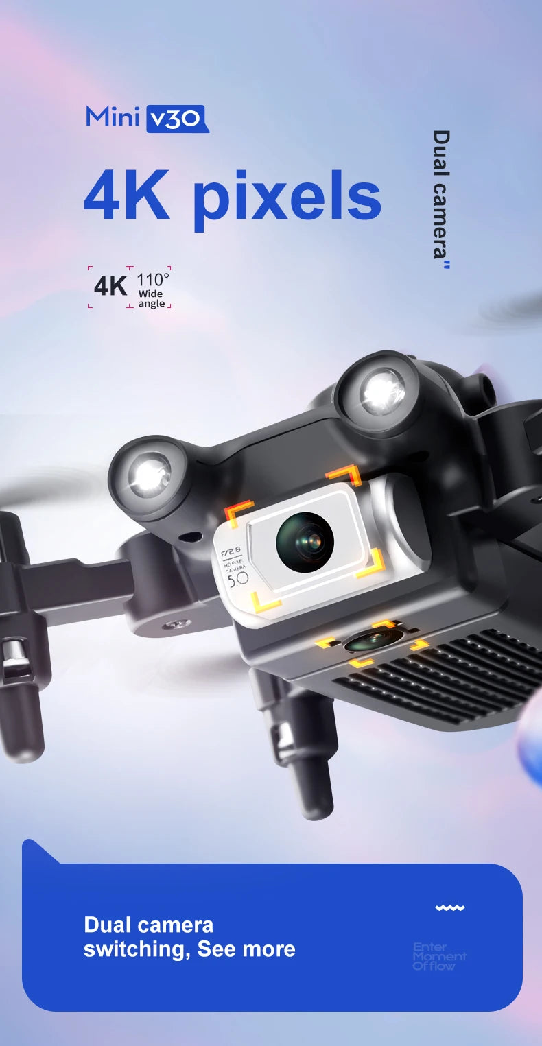 4DRC New V30 Mini Drone with Camera HD 4K 1080P FPV RC Drones Profesional Five-sided Obstacle Avoidance Helicopter Dron Toy Gift