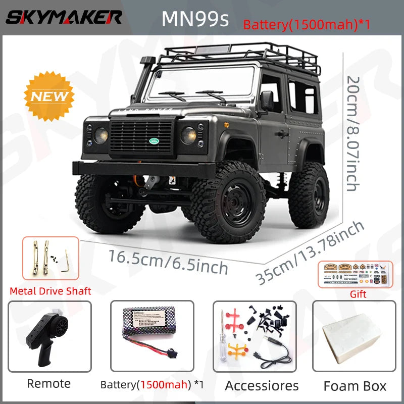 New MN99s MN98 1:12 MN Model RTR Version RC Car 2.4G 4WD RC Rock Crawler Defender Remote Control Car 1/12 RC Truck Cars Toys