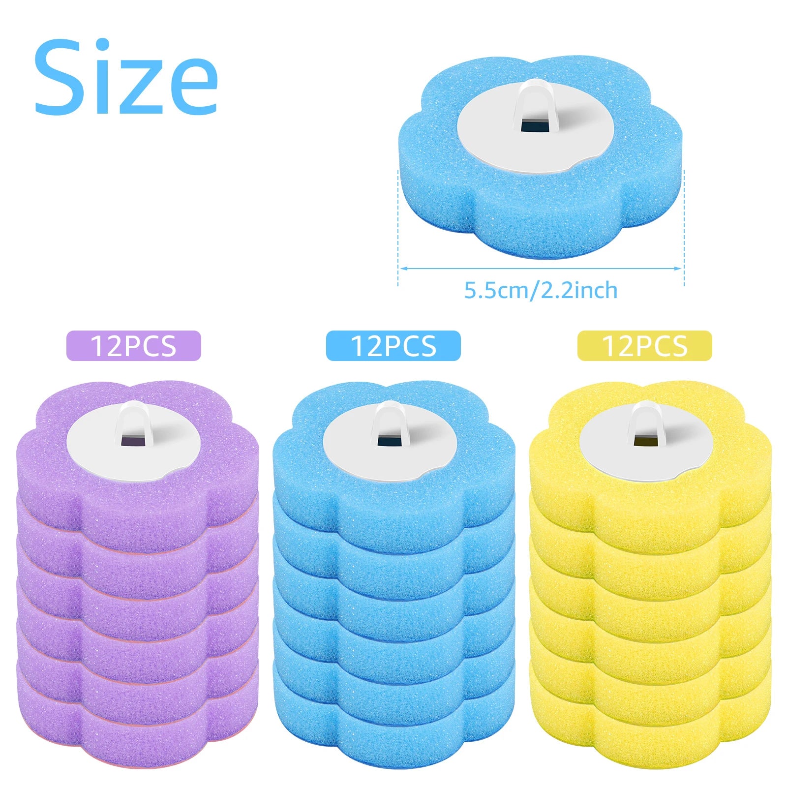 18-36Pcs Disposable Toilet Brush with Extended Handle Bathroom Toilet Brush Holder Cleaning Kit Replacement Head 360° Deep Clean