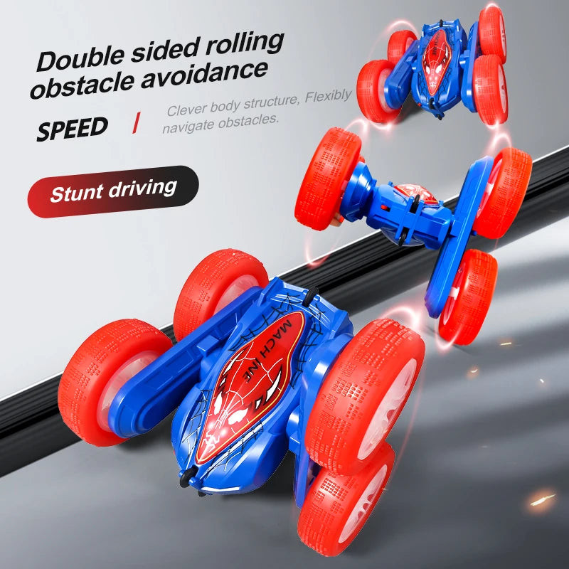 Remote control stunt car Light four-wheel drive double-sided swing arm rolling car Christmas children's toy remote control car