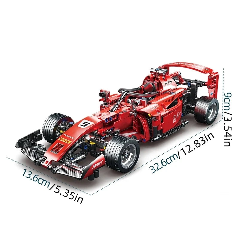 MOC Technical Red Car Building Blocks Set Creative Racing Model Kit DIY Creative Assembly Bricks Toys Birthday Christmas Gift