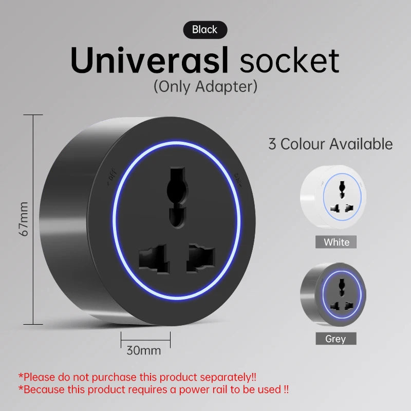 Universal Home Kitchen Bathroom Office Sockets Pop Replaceable High-end Quality Wall Power Track Socket EU UK FR US THA Standard